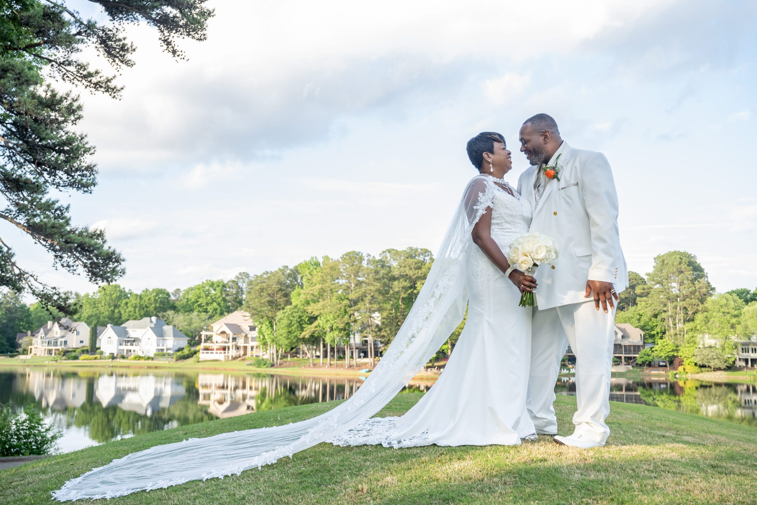 Couple getting ,married at Roswell Country Club venue